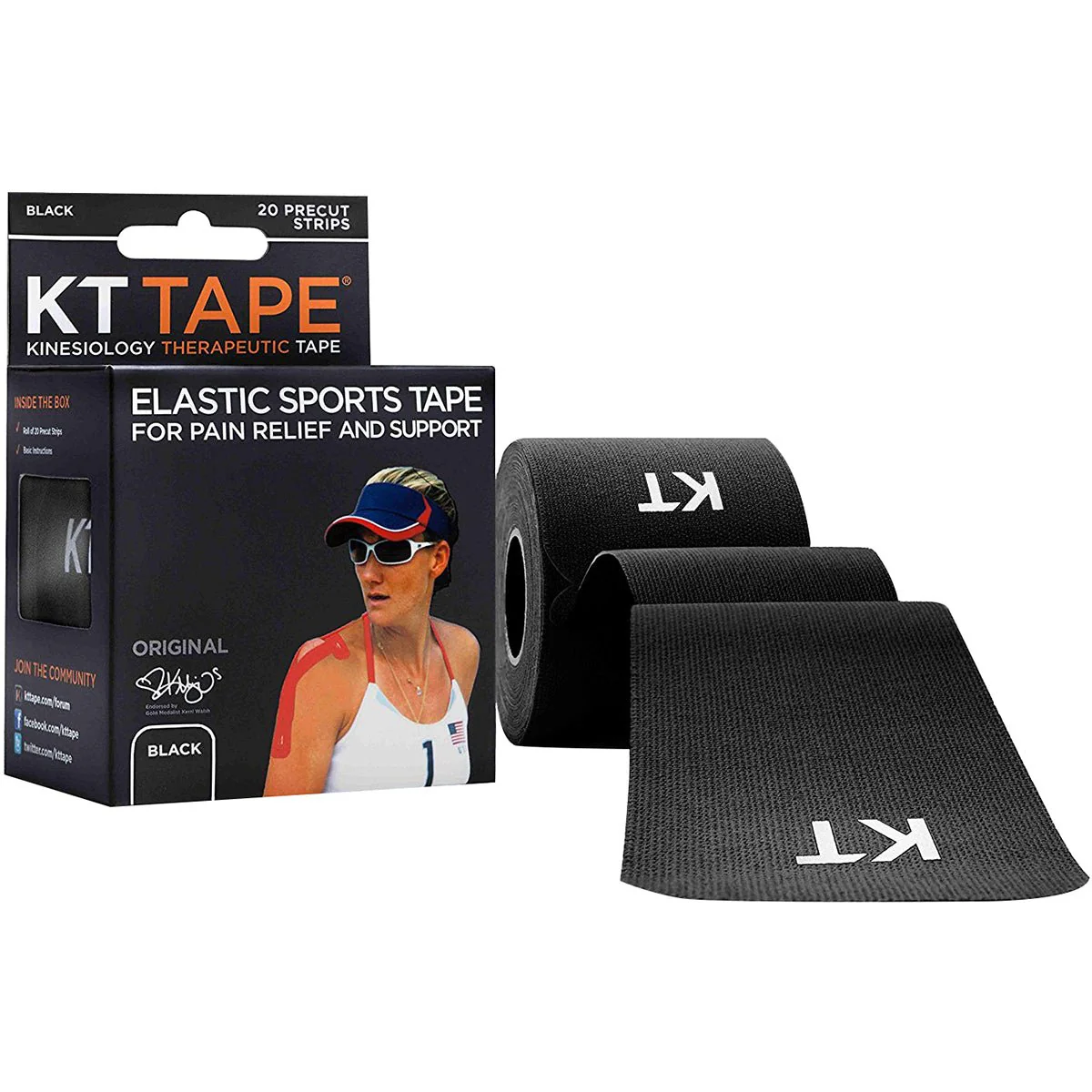 KT Tape Cotton 10" Precut Kinesiology Therapeutic Elastic Sports Roll, 20 Strips - Image 3
