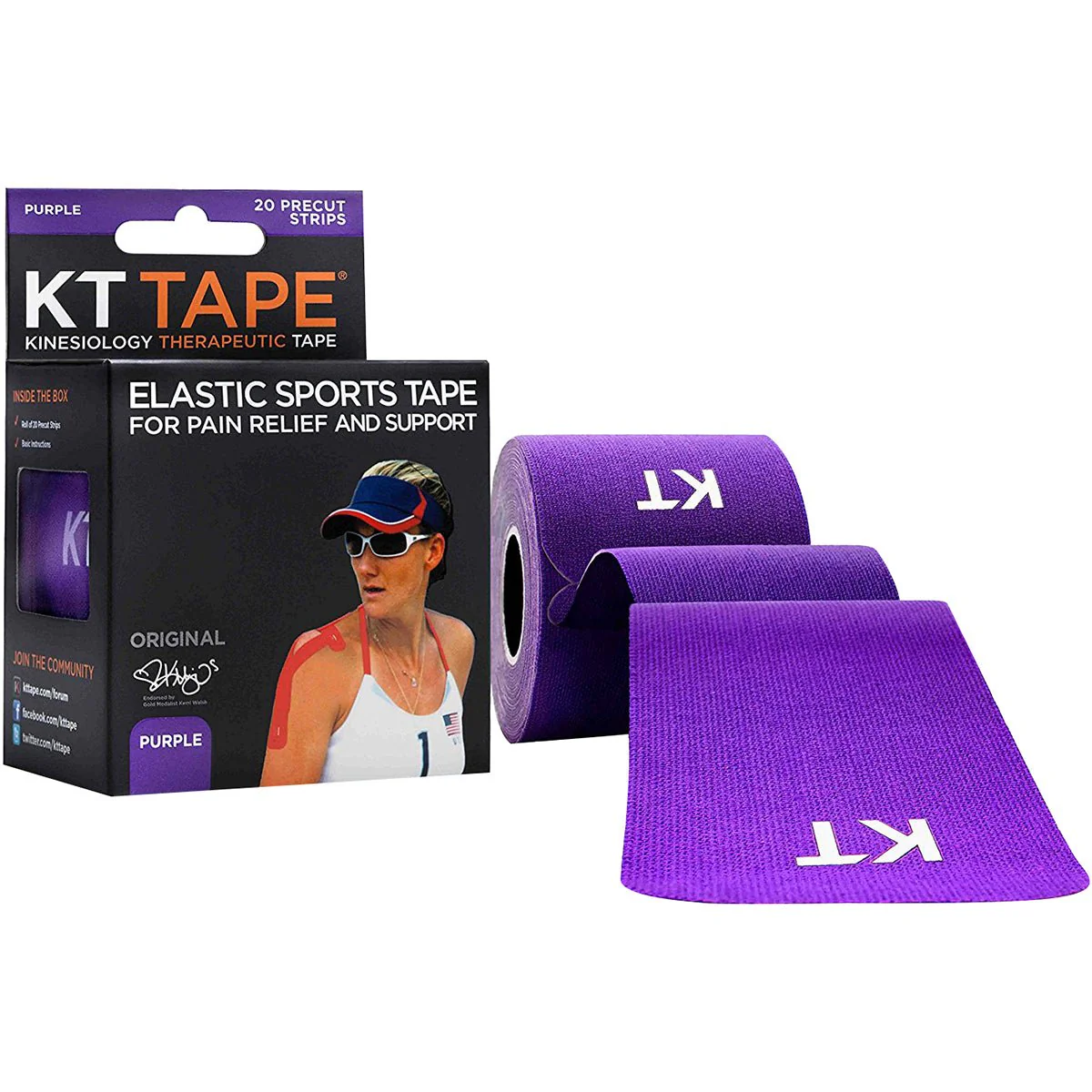 KT Tape Cotton 10" Precut Kinesiology Therapeutic Elastic Sports Roll, 20 Strips - Image 9