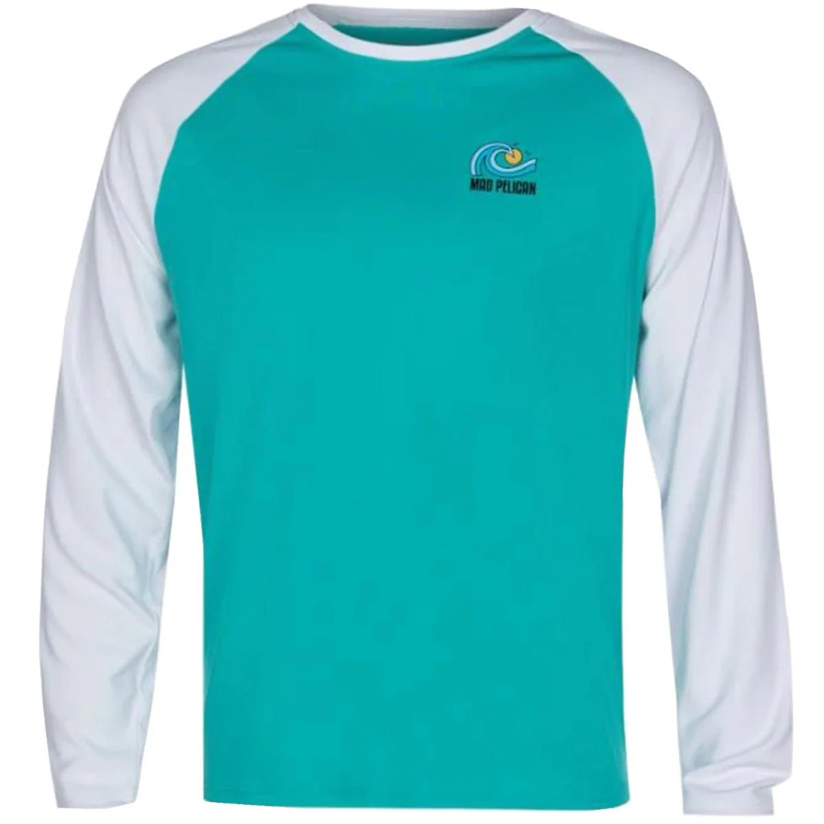 Mad Pelican Block Wave Sun Kicker Raglan UV Long Sleeve T-Shirt - Bright Aqua