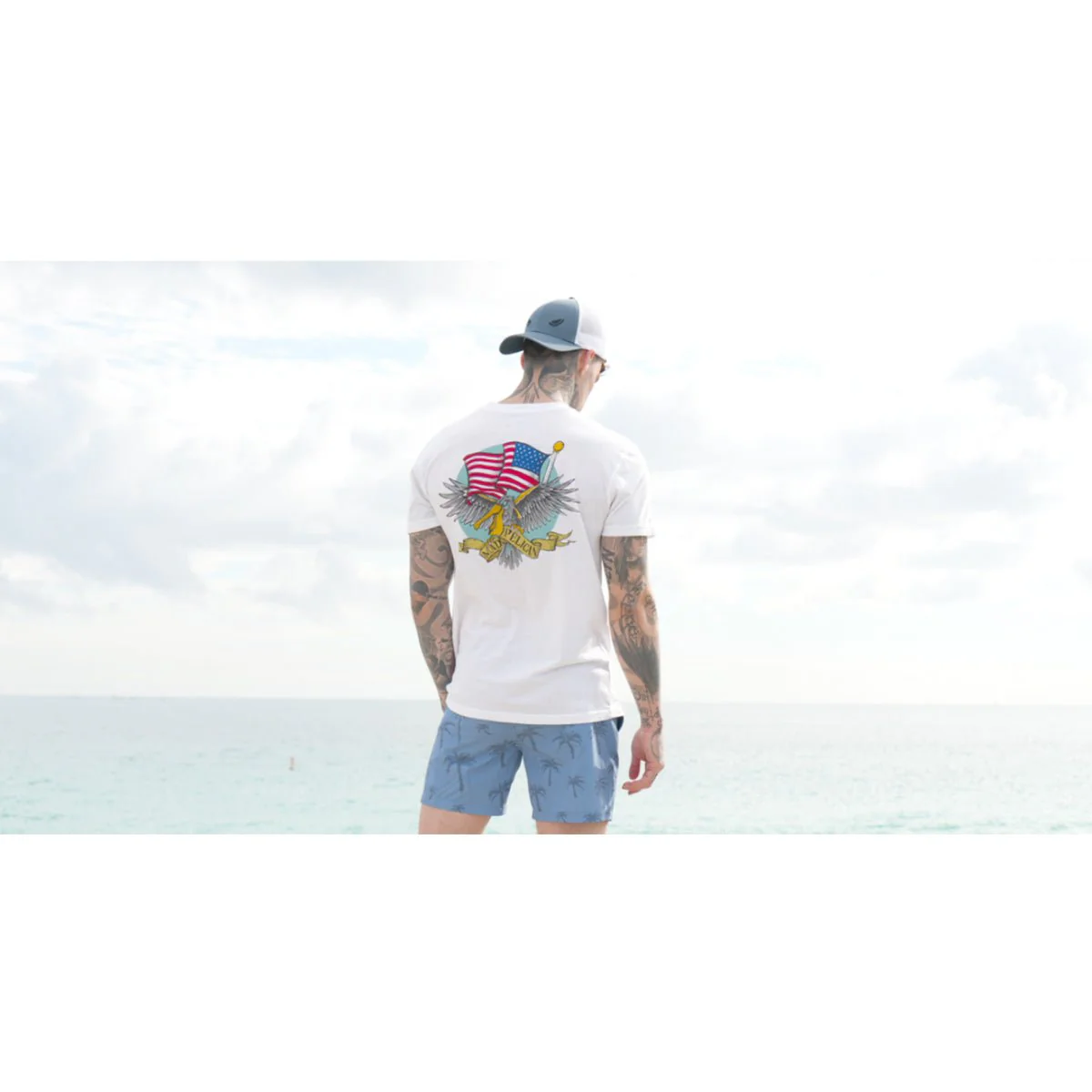 Mad Pelican Liberty Pelican Perfection Graphic T-Shirt - White - Image 4