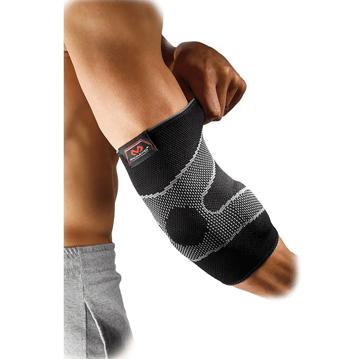 McDavid 4-Way Elastic Elbow Sleeve with Gel Buttresses - Black - Image 2