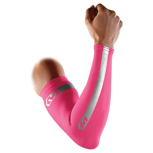 McDavid 6566RF Reflective Tech Compression Arm Sleeves - Bright Pink