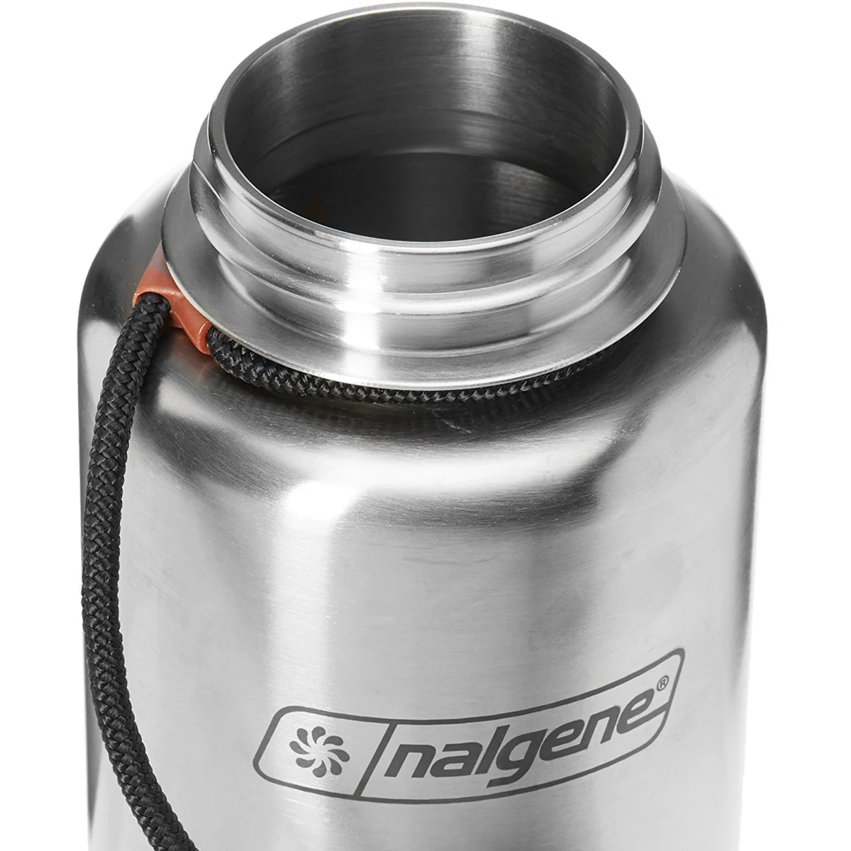 Nalgene Standard Wide Mouth Tethered Lid Water Bottle - 38 oz. - Stainless Steel - Image 3