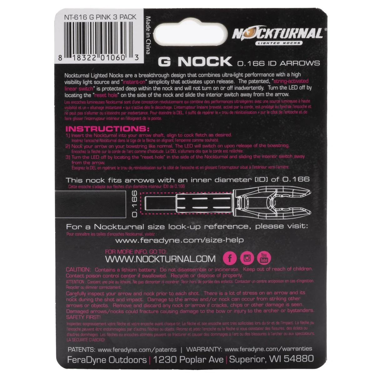 Nockturnal Pink Lighted G-Nock 3-Pack - Image 3