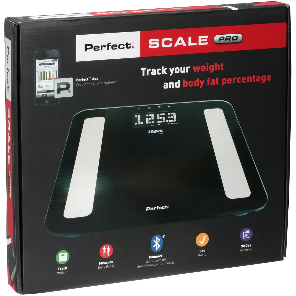 Perfect Fitness Wireless Bluetooth Smart Weight and Body Fat Scale Pro - Image 2
