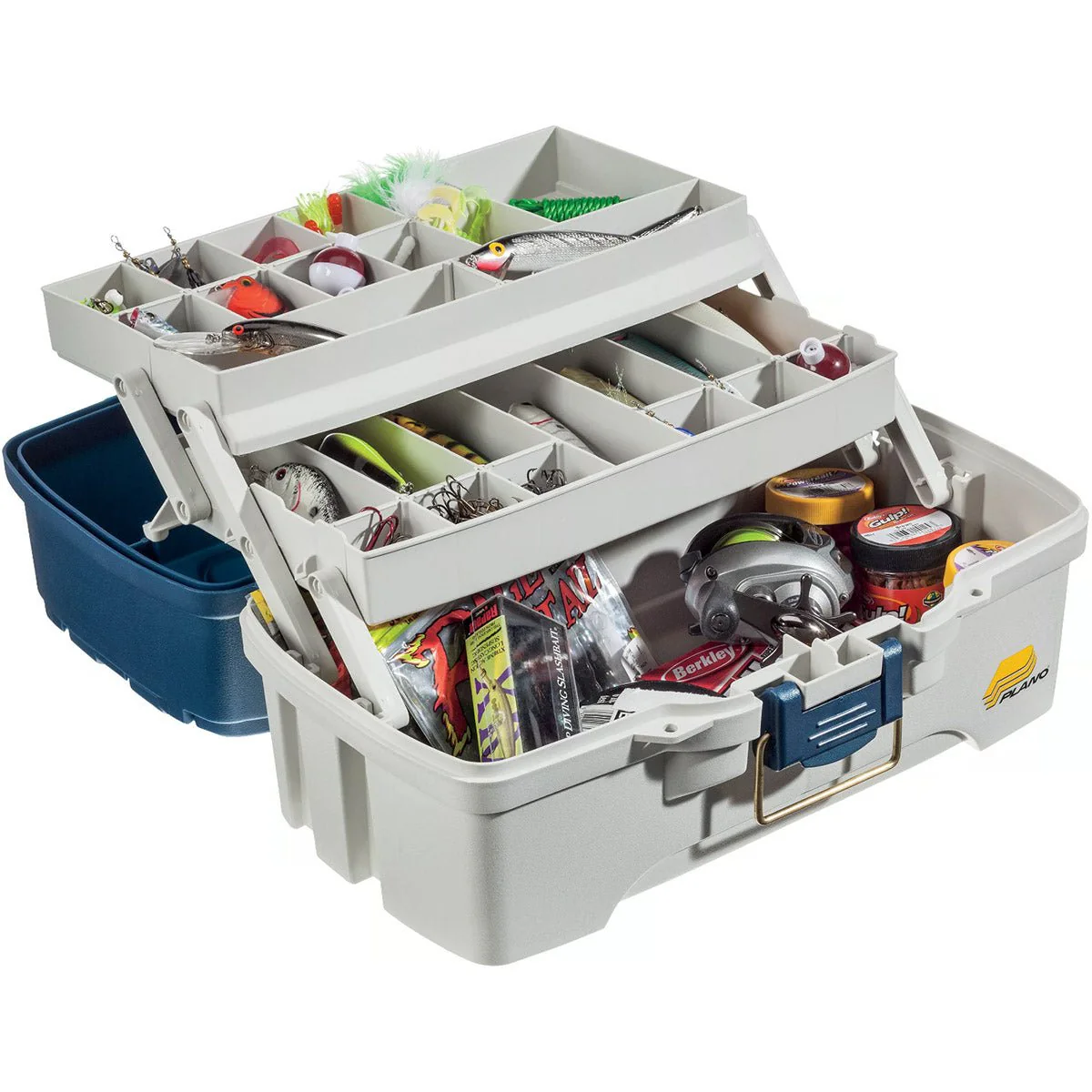 Plano Two Tray Fishing Tackle Box - Model: 6202-06 - Blue/White - Image 2