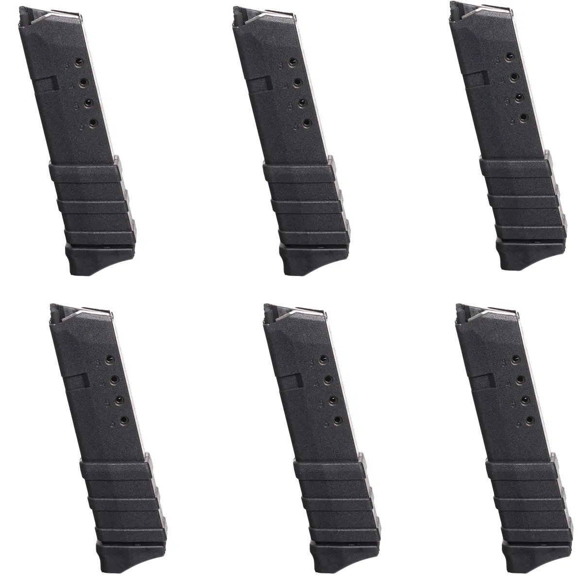 ProMag (6 Pack ) 10-Round Magazine for GLOCK Model 43 G43 9mm, GLK 13, Black Polymer