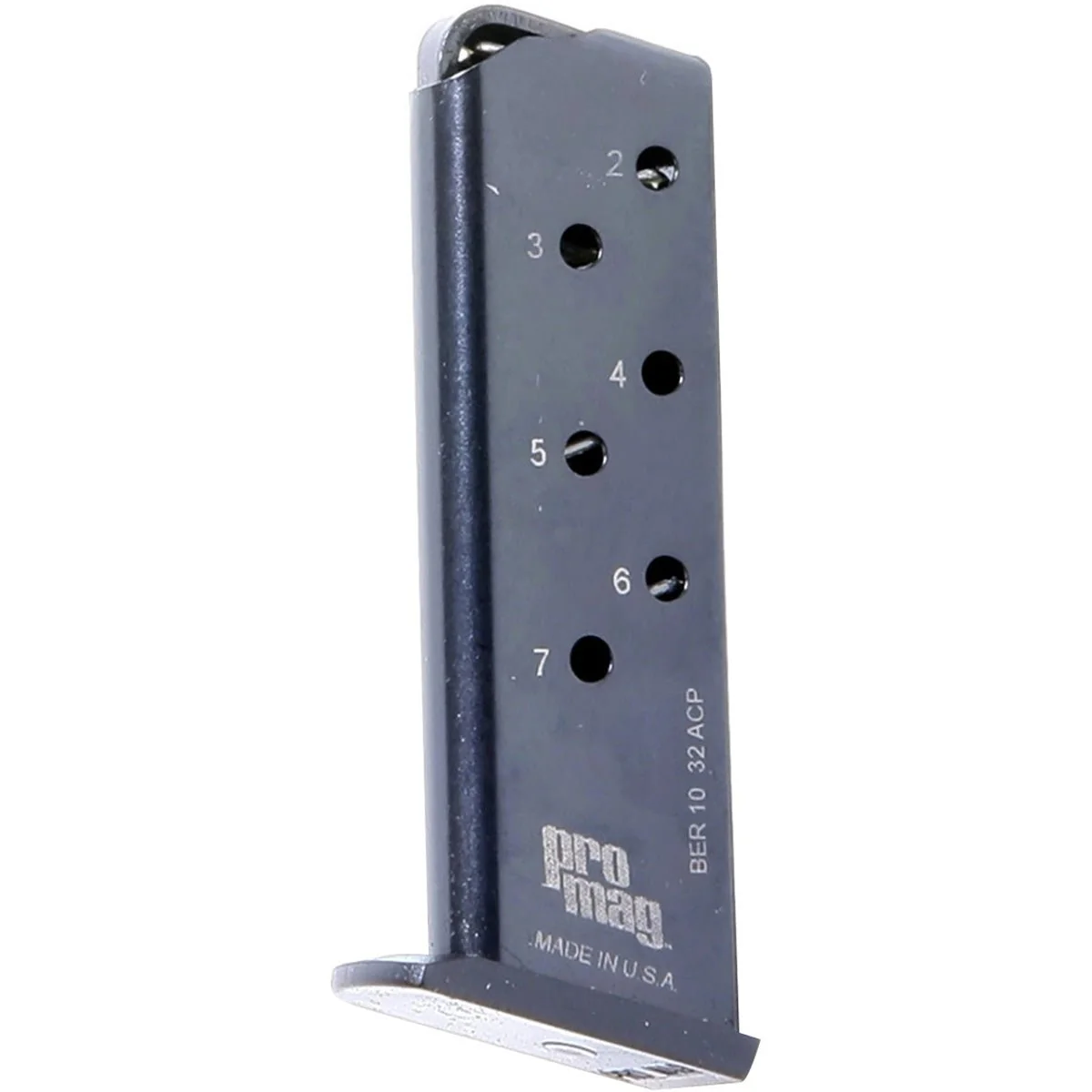 ProMag Beretta 3032 Tomcat .32 ACP, 7-Round Magazine, BER 10, Blue Steel