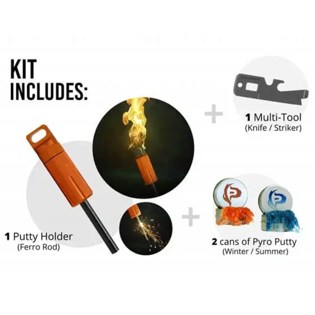 Pyro Putty - Mega Inferno Ferro Rod - Orange - Image 4