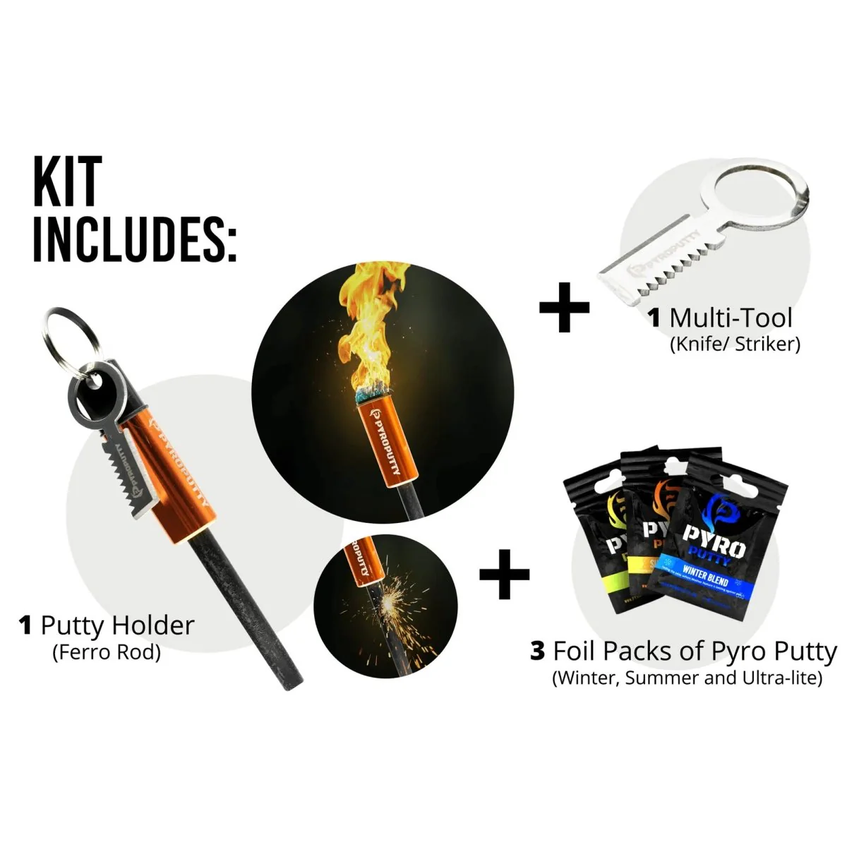 Pyro Putty - Mini Mega Inferno Ferro Rod - Orange - Image 4