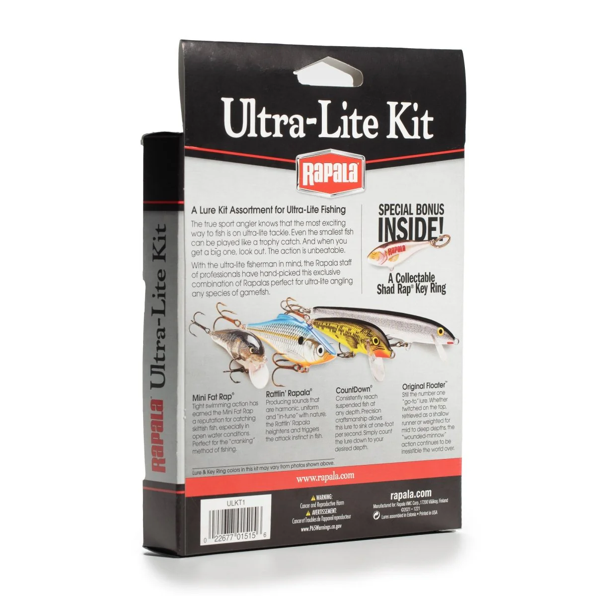 Rapala Ultra Lite Kit Fishing Lures with Collectable Shad Rap Key Ring - Image 2