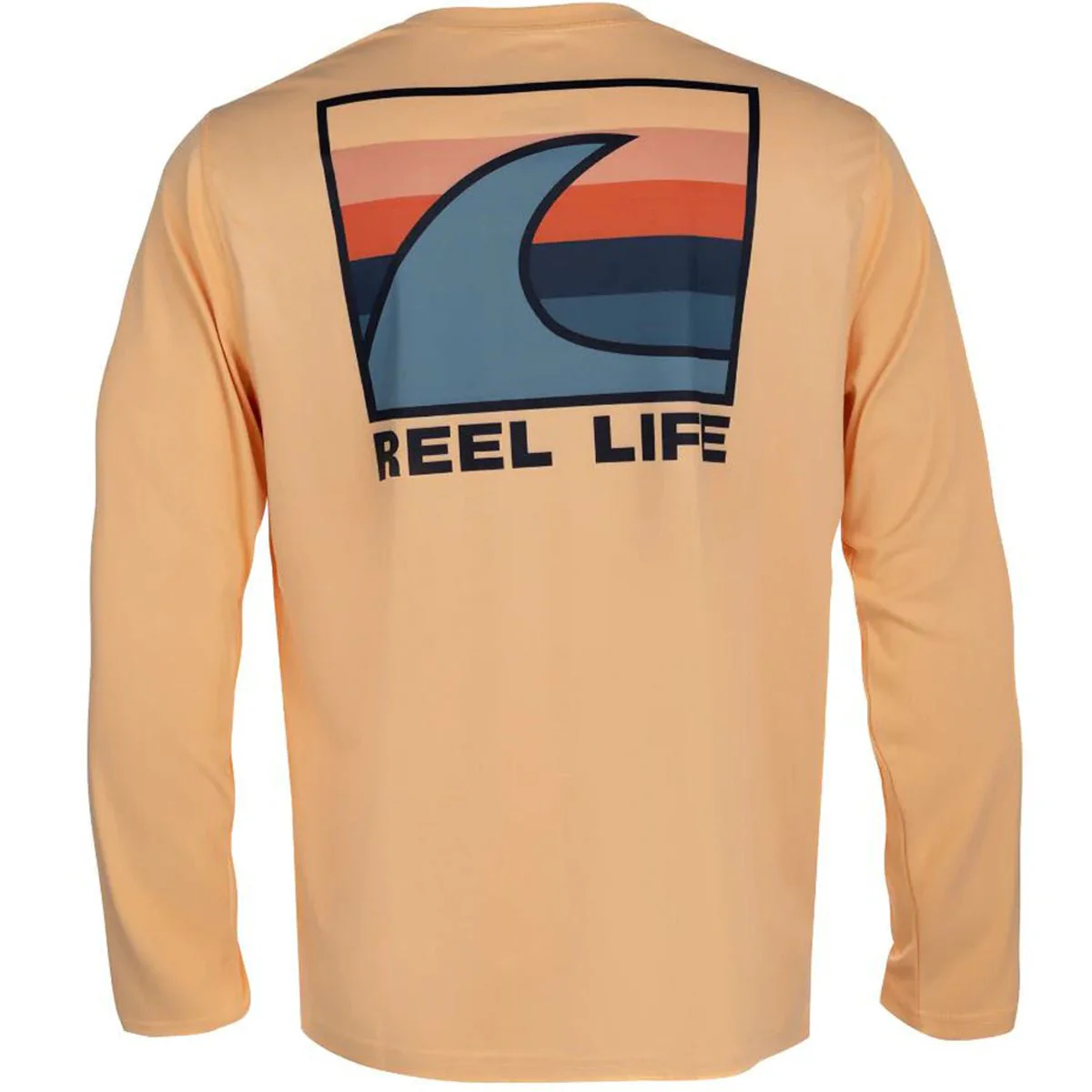 Reel Life Basic Wave UV Long Sleeve Performance T-Shirt - Apricot Wash - Image 2