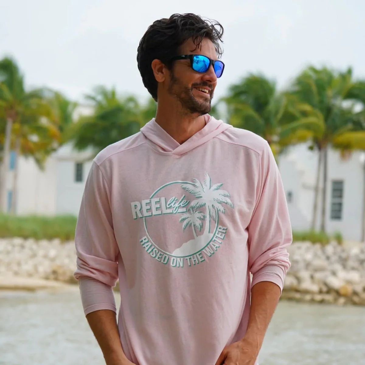 Reel Life Circle Palm Ocean Washed Captiva Pullover Hoodie - Winsome Orchard - Image 3