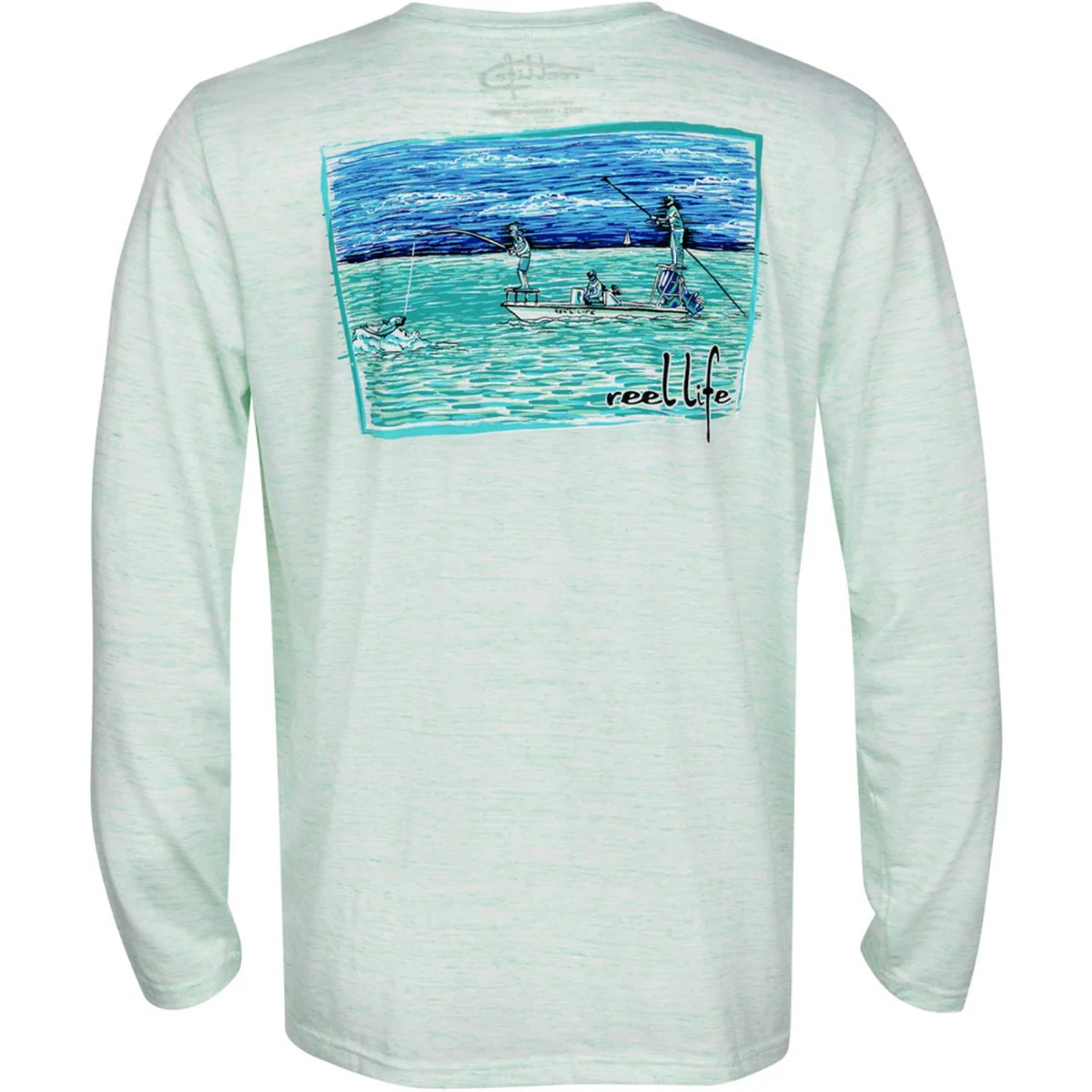 Reel Life Coastal Performance Reel Flats Fishing Long Sleeve T-Shirt- Misty Jade - Image 2
