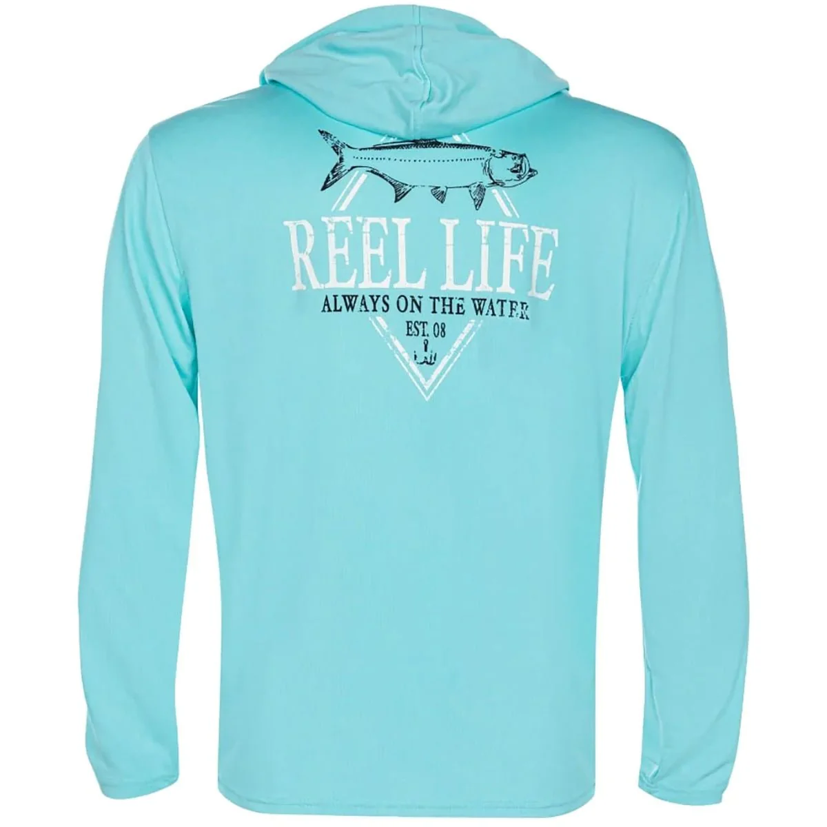 Reel Life Destin Heathered Pullover Hoodie - Blue Tint - Image 2