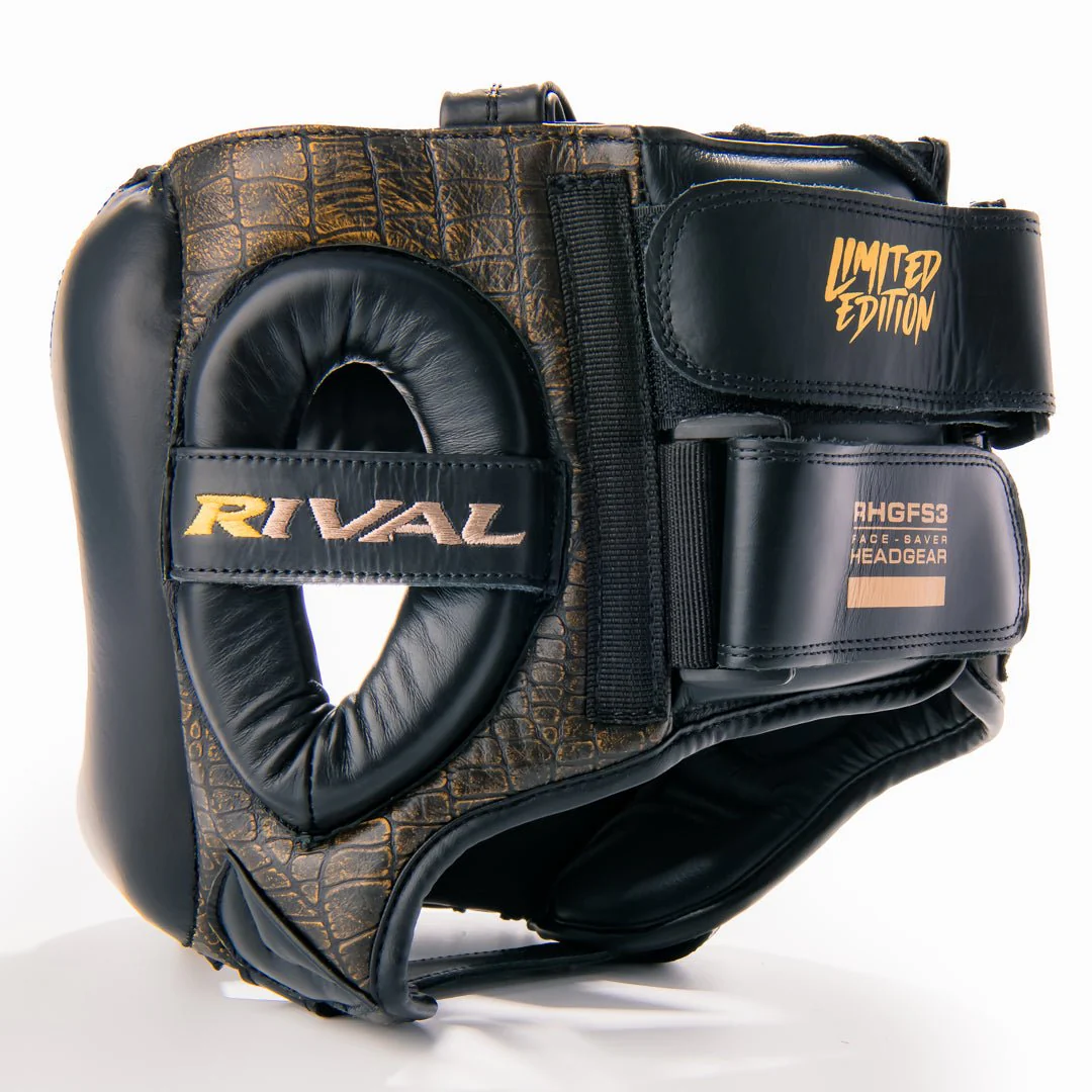 Rival Boxing Guerrero Facesaver Headgear, Crocodile/Black - Image 4