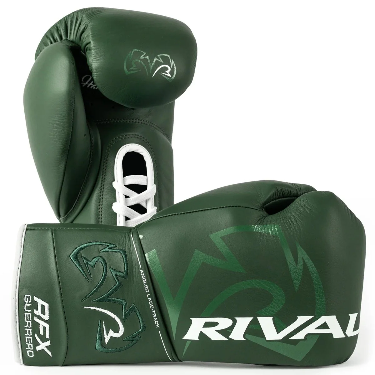 RIVAL Boxing RFX-Guerrero HDEF Pro Fight Lace-Up Boxing Gloves, Green