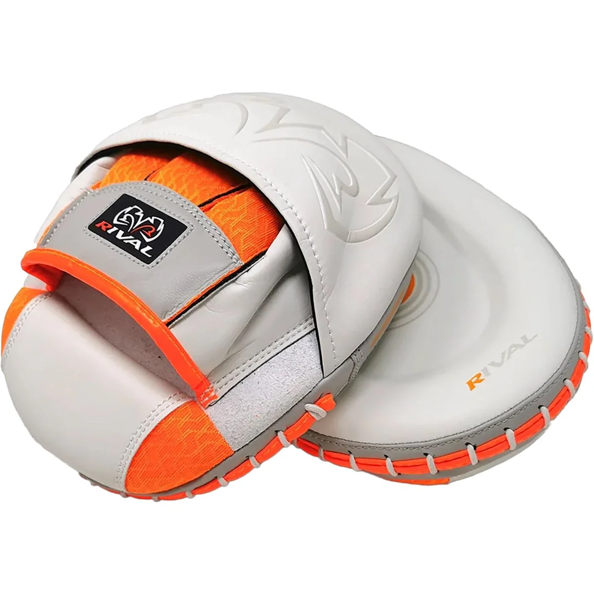 Rival Boxing RPM80 Impulse Punch Mitts - White/Orange - Image 3