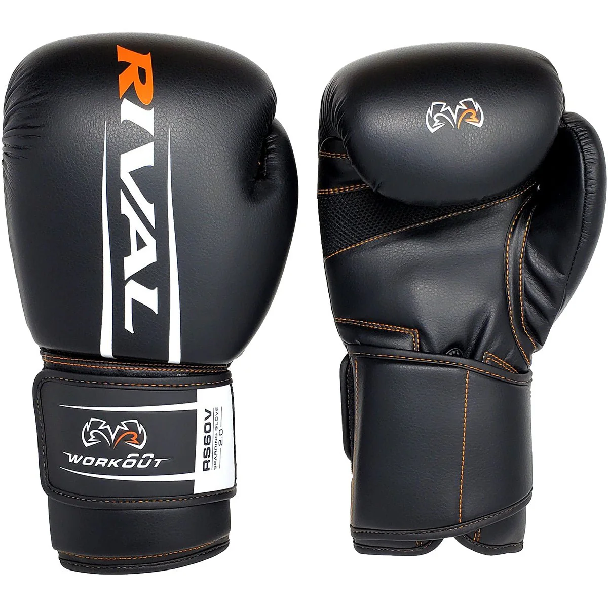 RIVAL Boxing RS60V Workout Hook and Loop Sparring Gloves 2.0 - Black - Image 2