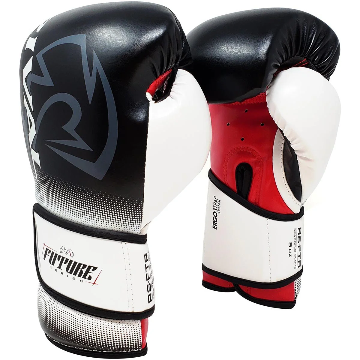 RIVAL Boxing Youth RS-FTR Future Hook and Loop Sparring Gloves - Black/Red/White - Image 3