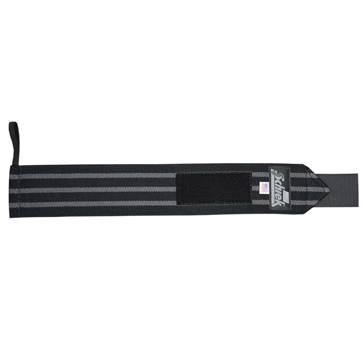 Schiek Sports Black Out Heavyweight Cotton Elastic Wrist Wraps - Black/Silver - Image 2