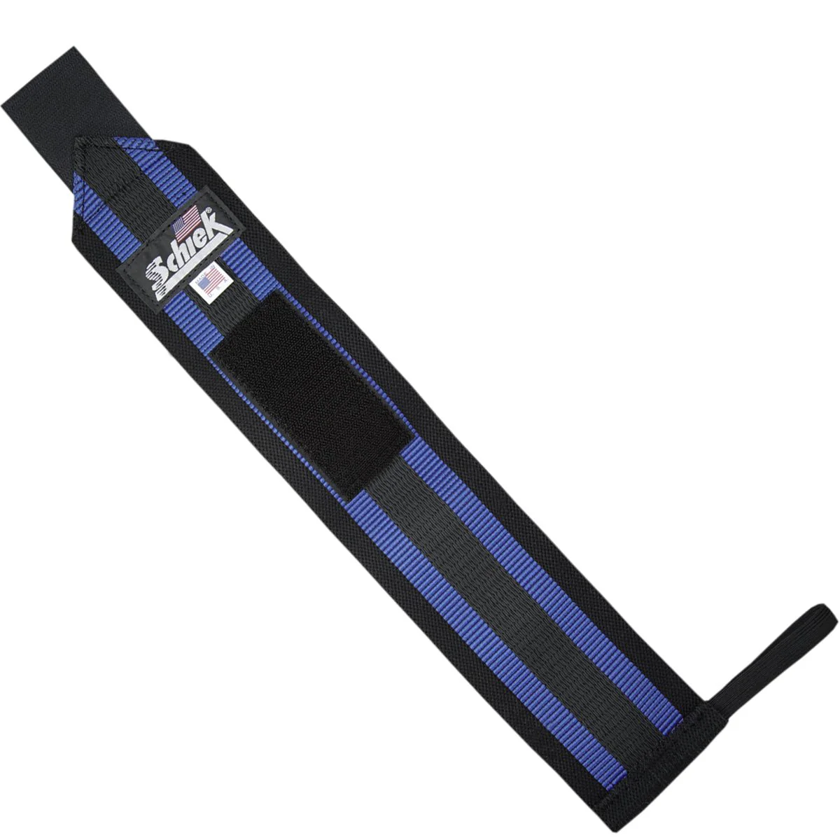 Schiek Sports Blue Line Heavy-Duty Reinforced Elastic Wrist Wraps - Black/Blue - Image 3