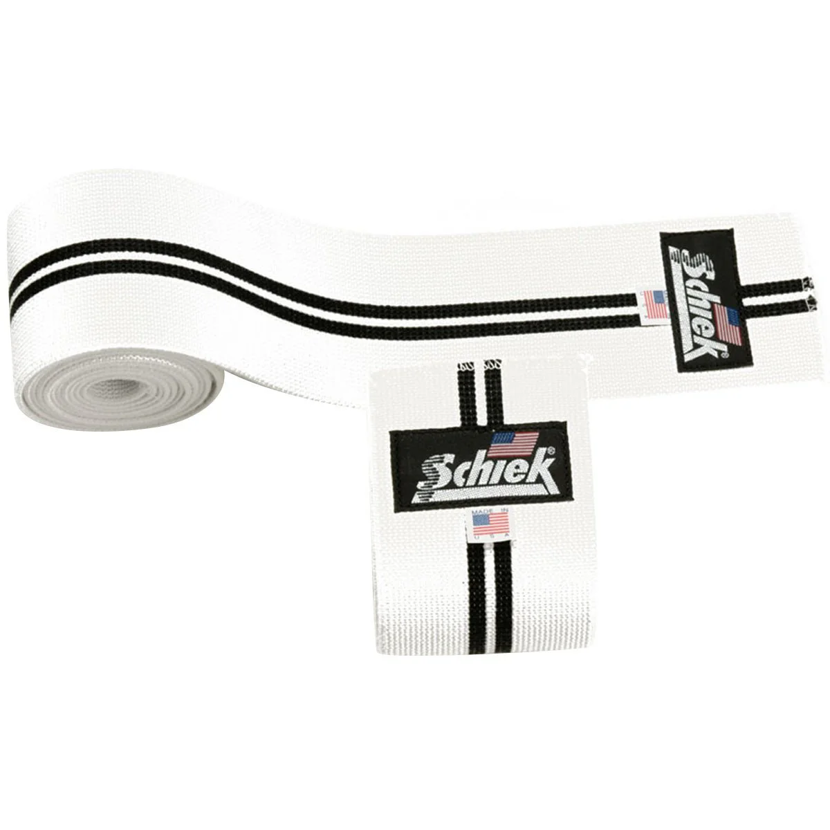 Schiek Sports Model 1178 Heavy Duty 78" Knee Wraps - White/Black