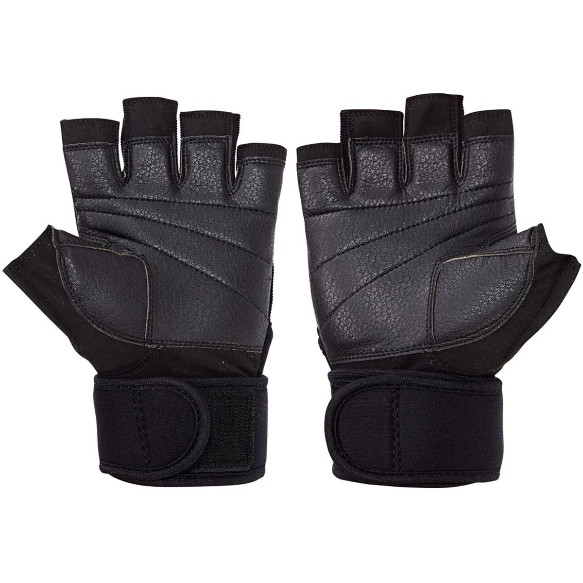 Schiek Sports Platinum 3/4 Finger Wrist Wrap Lifting Gloves - Black/Gray - Image 2