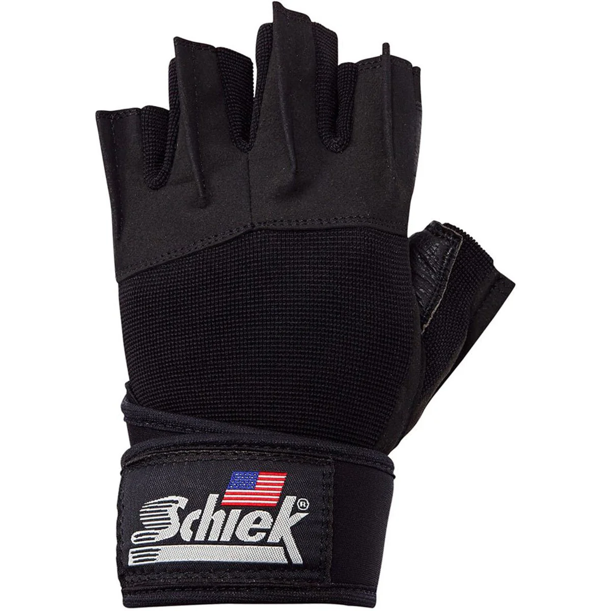 Schiek Sports Platinum 3/4 Finger Wrist Wrap Lifting Gloves - Black/Gray - Image 3