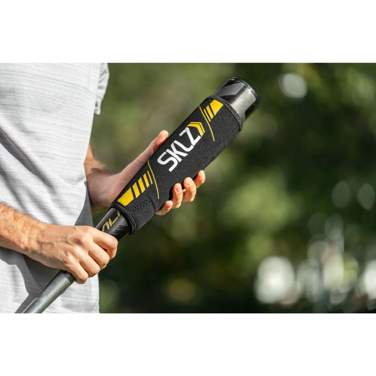 SKLZ Baseball Bat Pop Wrap Protective Neoprene Sleeve - Black/Yellow - Image 3