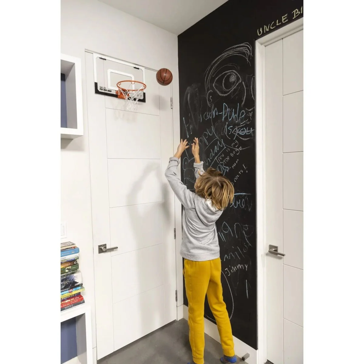 SKLZ Pro Mini Hoop Flip Over-The-Door Basketball Hoop - Orange/Clear - Image 3
