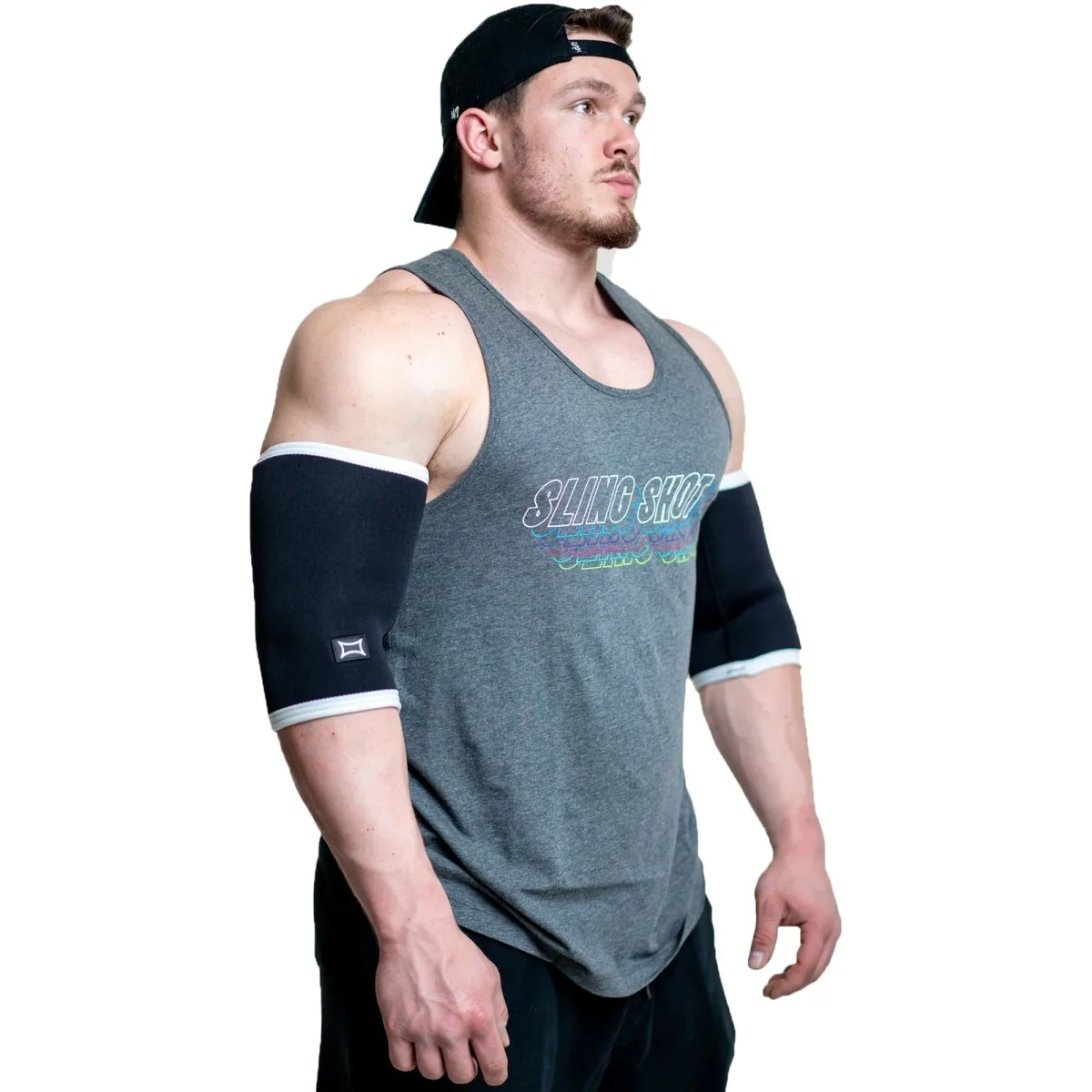 Sling Shot Compression Elbow Sleeves by Mark Bell - Black - Image 2