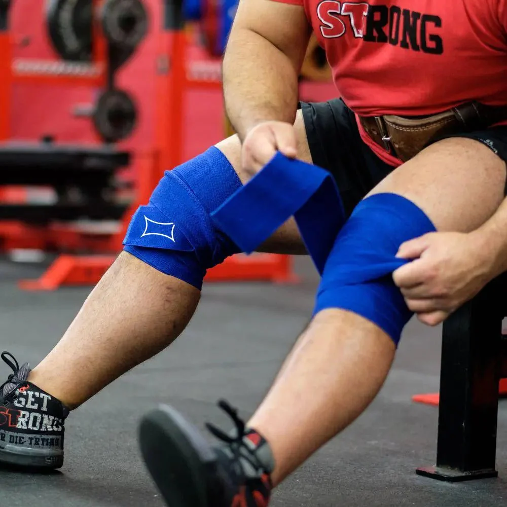 Sling Shot Knee Wraps by Mark Bell - Blue - Image 2