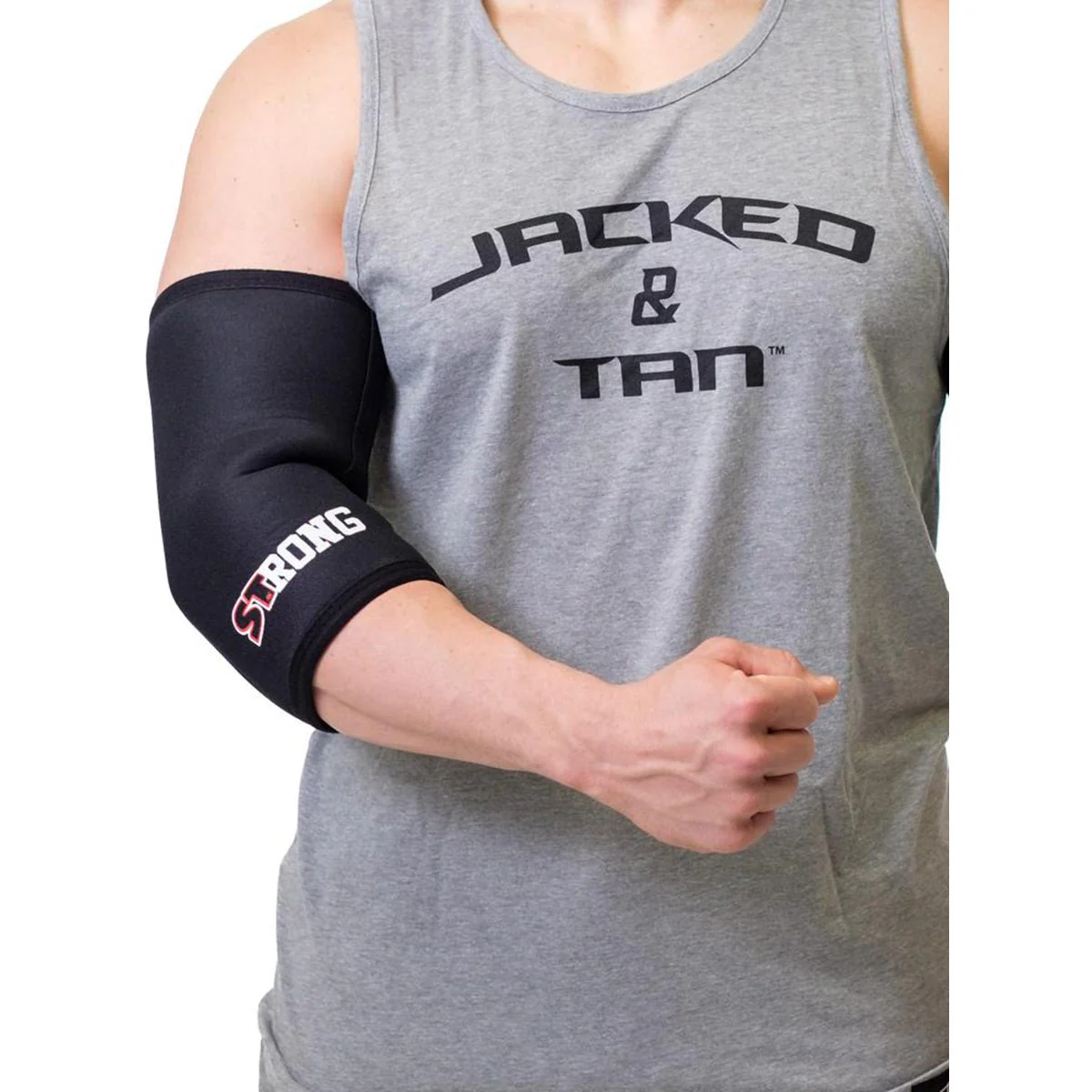 Sling Shot STrong Compression Elbow Sleeves by Mark Bell - 5mm thick - Black - Image 2