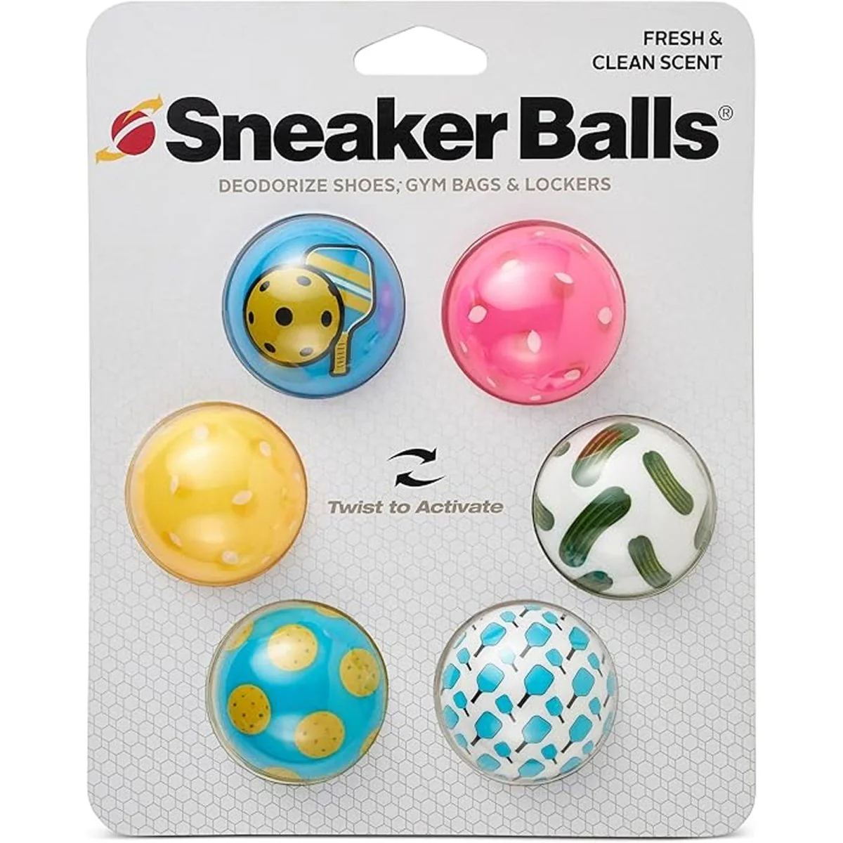 Sneaker Balls Fresh Scented Shoe Freshener, Pickleball, 6 Pack