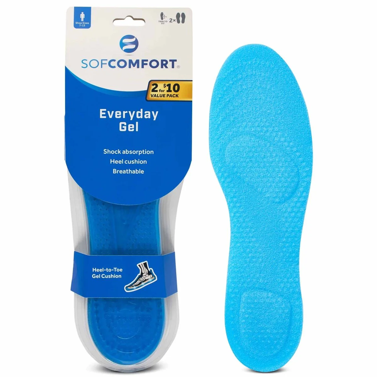 Sof Comfort Everyday Gel Insoles 2pk - Image 2