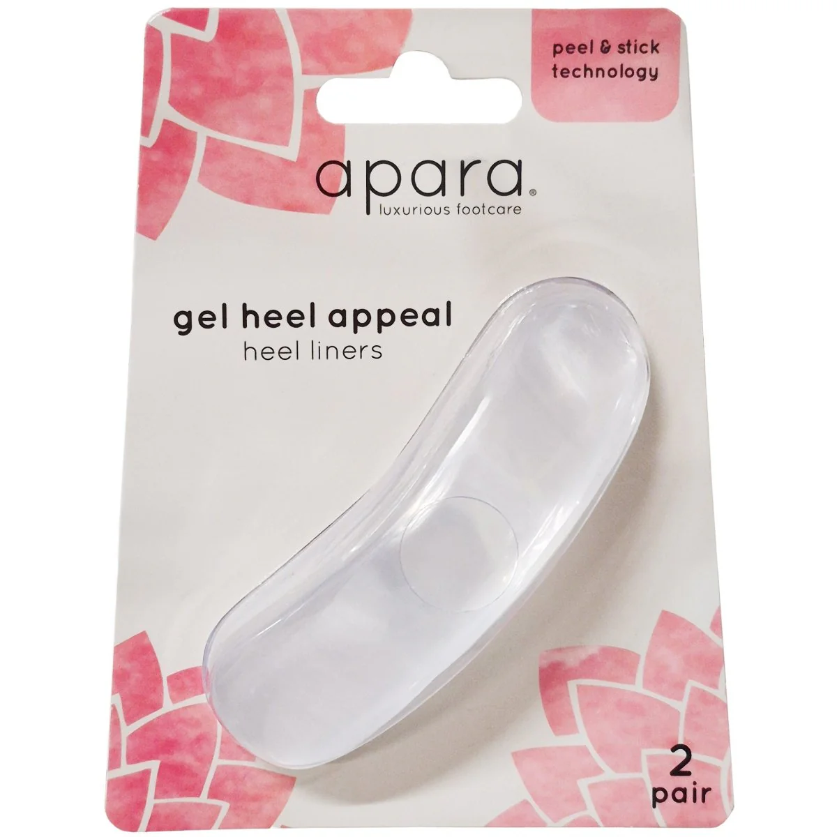 Sof Sole Apara Gel Heel Appeal Heel Liners, Clear, 2 Pairs