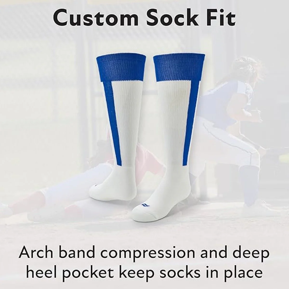 Sof Sole Football Over-The-Calf Team Athletic Performance Socks, Navy Blue, Xsmall 9-13Y, 2 Pair - Image 2