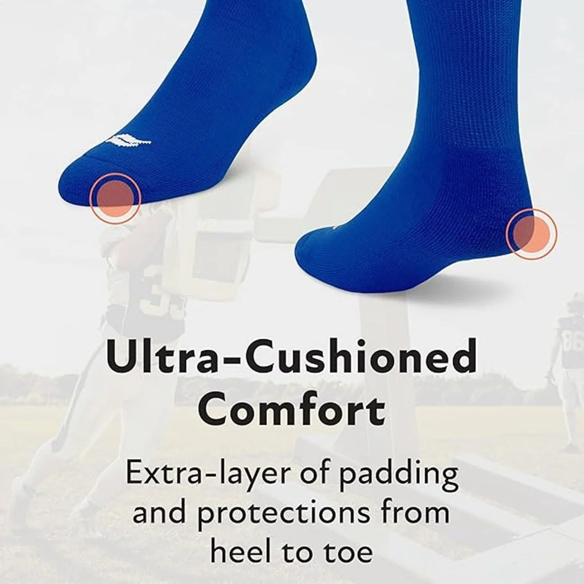 Sof Sole Football Over-The-Calf Team Athletic Performance Socks, White - Image 2