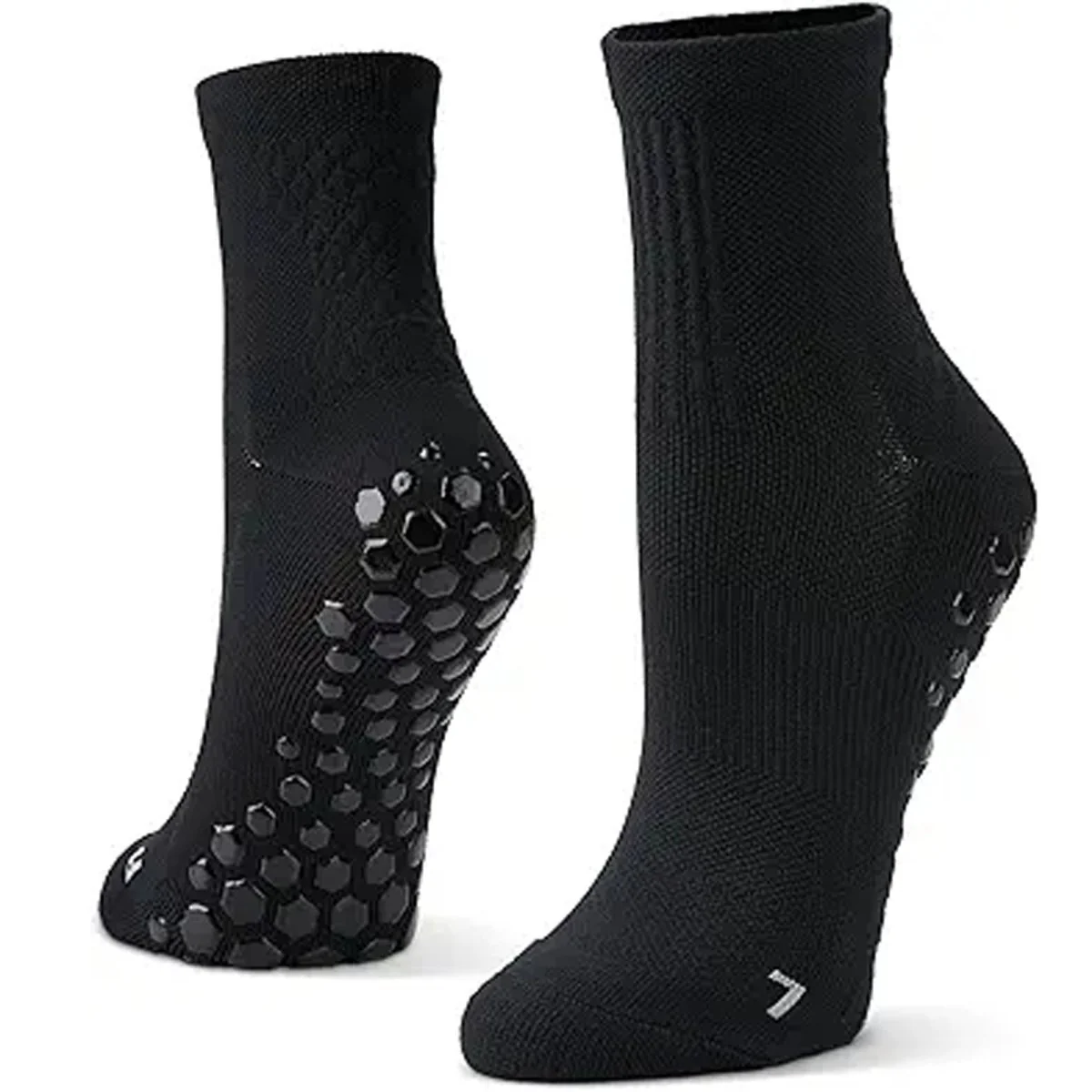 Sof Sole Half Crew Nylon Gripper Socks, Black