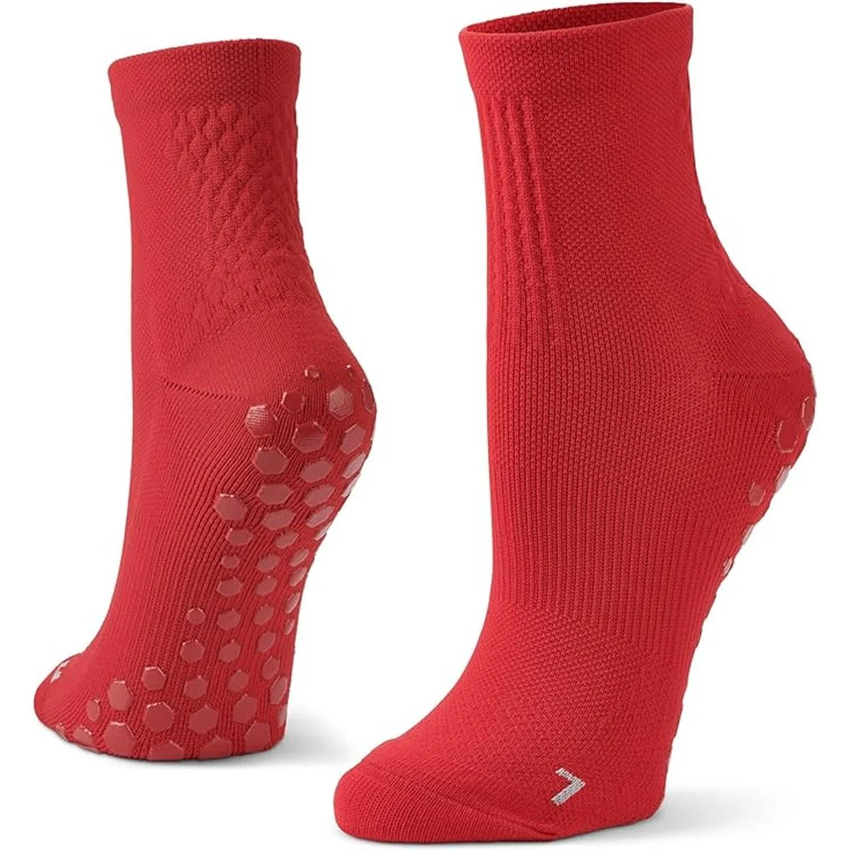 Sof Sole Half Crew Nylon Gripper Socks, Red