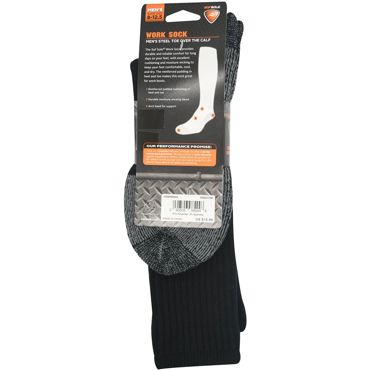 Sof Sole Men's Steel Toe Over the Calf Work Socks - Image 2