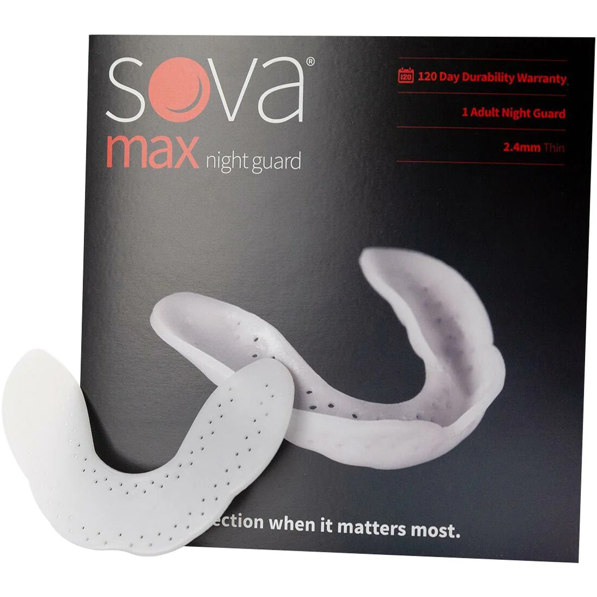 SOVA Max Night Guard 2.4mm Adult Mouthguard with Case - Snow White - Image 2
