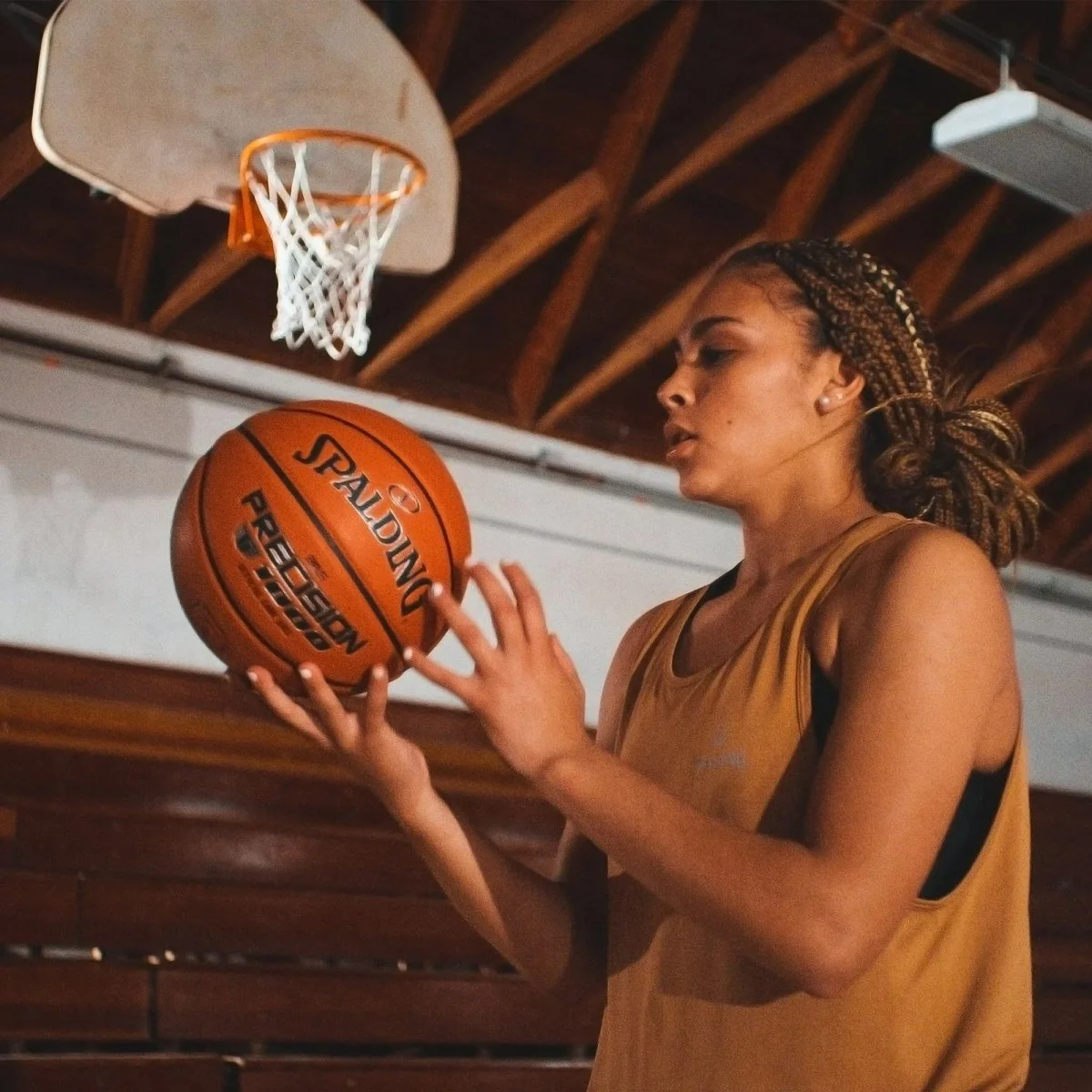 Spalding Precision TF-1000 Indoor Game Basketball - Orange - Image 4