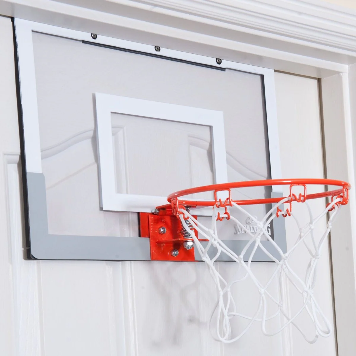Spalding Slam Jam Over-The-Door Mini Basketball Hoop - Clear - Image 3