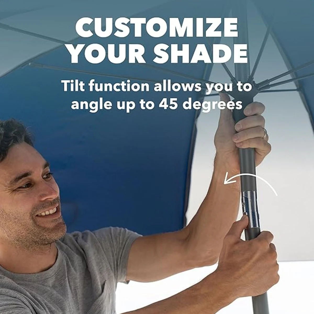 Sport-Brella Beach Umbrella, Navy - Image 4