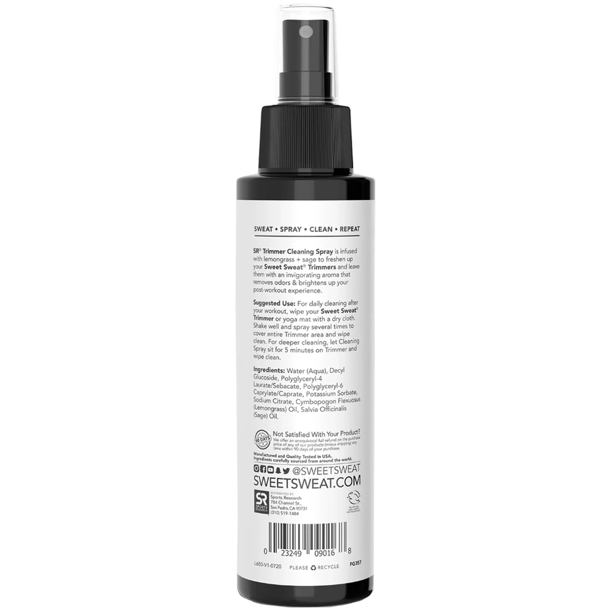 Sports Research 4 oz. Sweet Sweat Trimmer Cleaning Spray - Lemongrass/Sage - Image 2