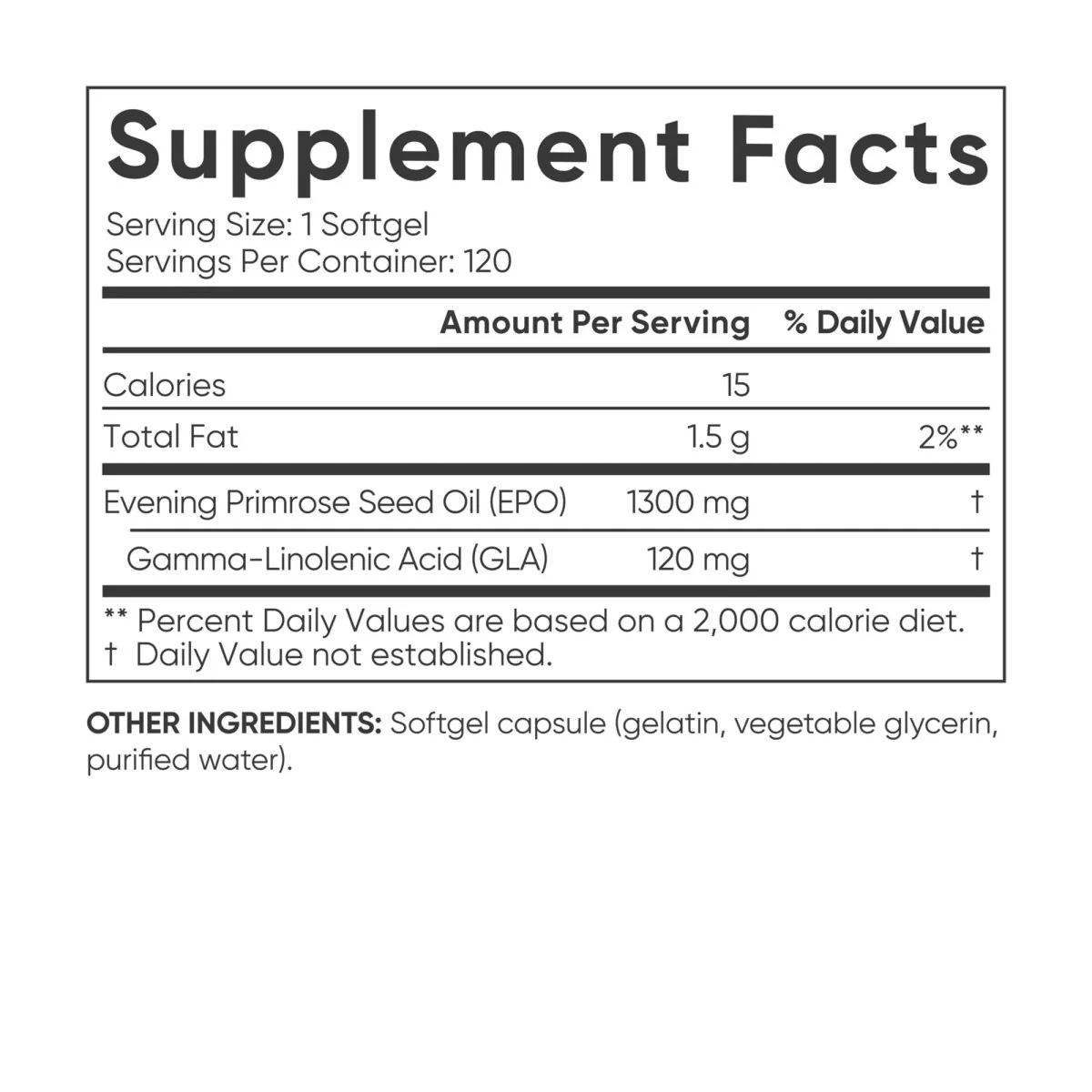 Sports Research Evening Primrose Oil Dietary Supplement - 120 Softgels - Image 2