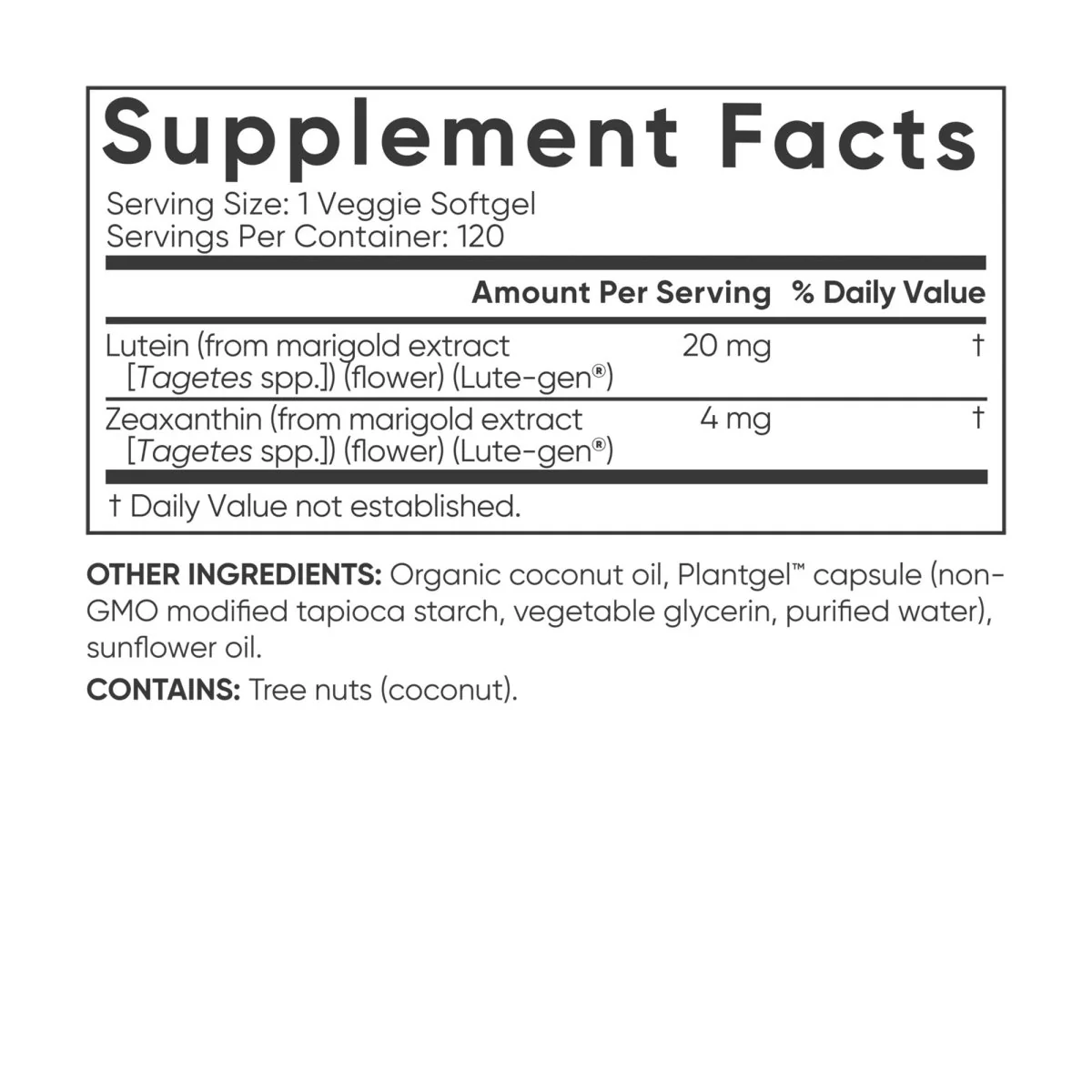 Sports Research Lutein + Zeaxanthin Dietary Supplement - 120 Softgels - Image 2
