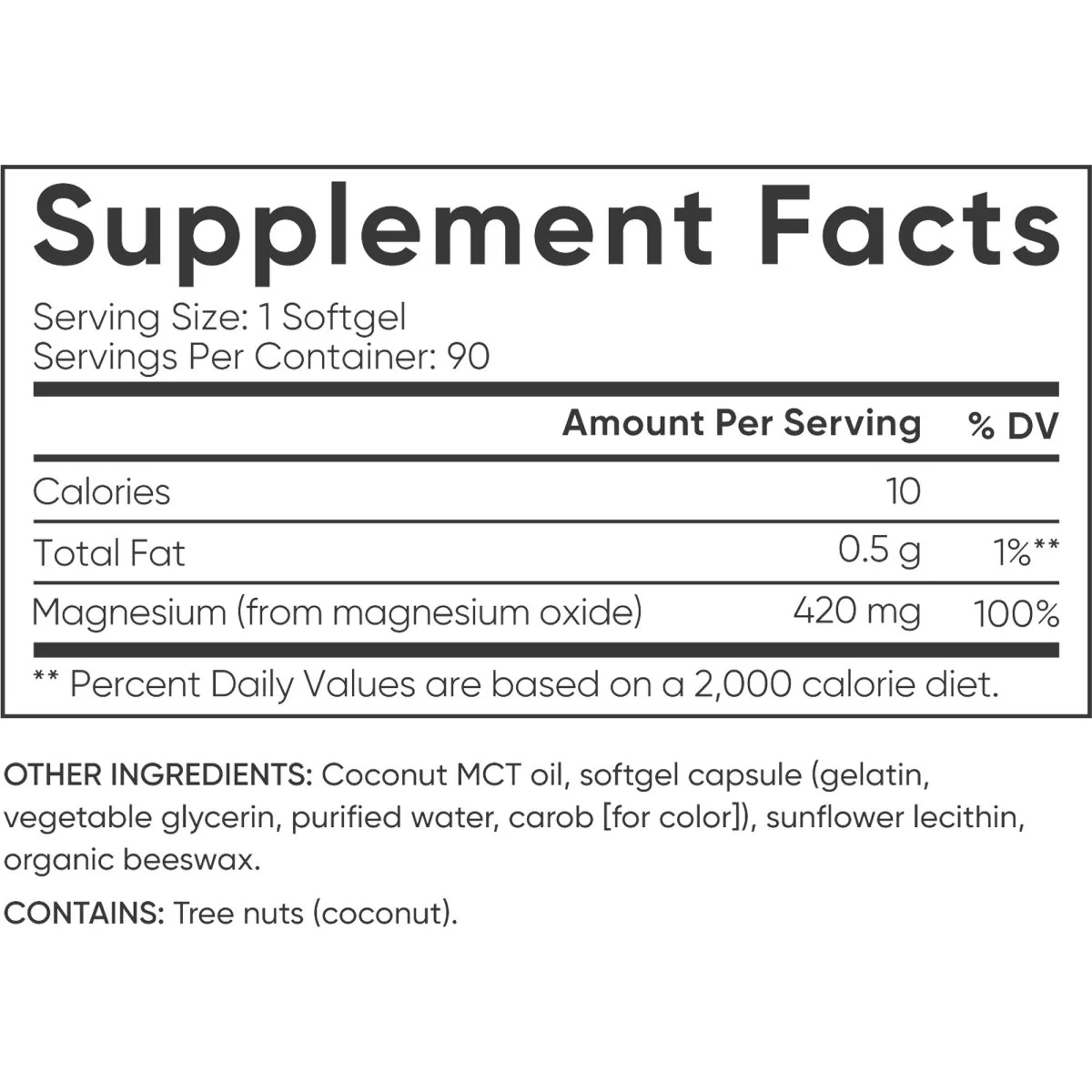 Sports Research Magnesium Oxide, 420mg, 90 Softgels - Image 3